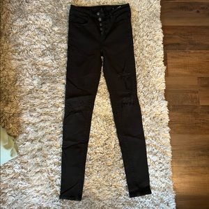 Black Super hi-rise jeggings
